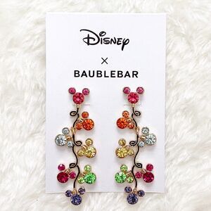 Disney x Baublebar Mickey Mouse Christmas Lights Earrings Colorful Crystal New